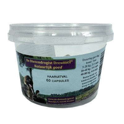 Pharmacie animale pour capsules anti-chute de cheveux
