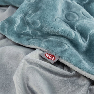 Trixie couverture pour chien Barry peluche douce bleu gris