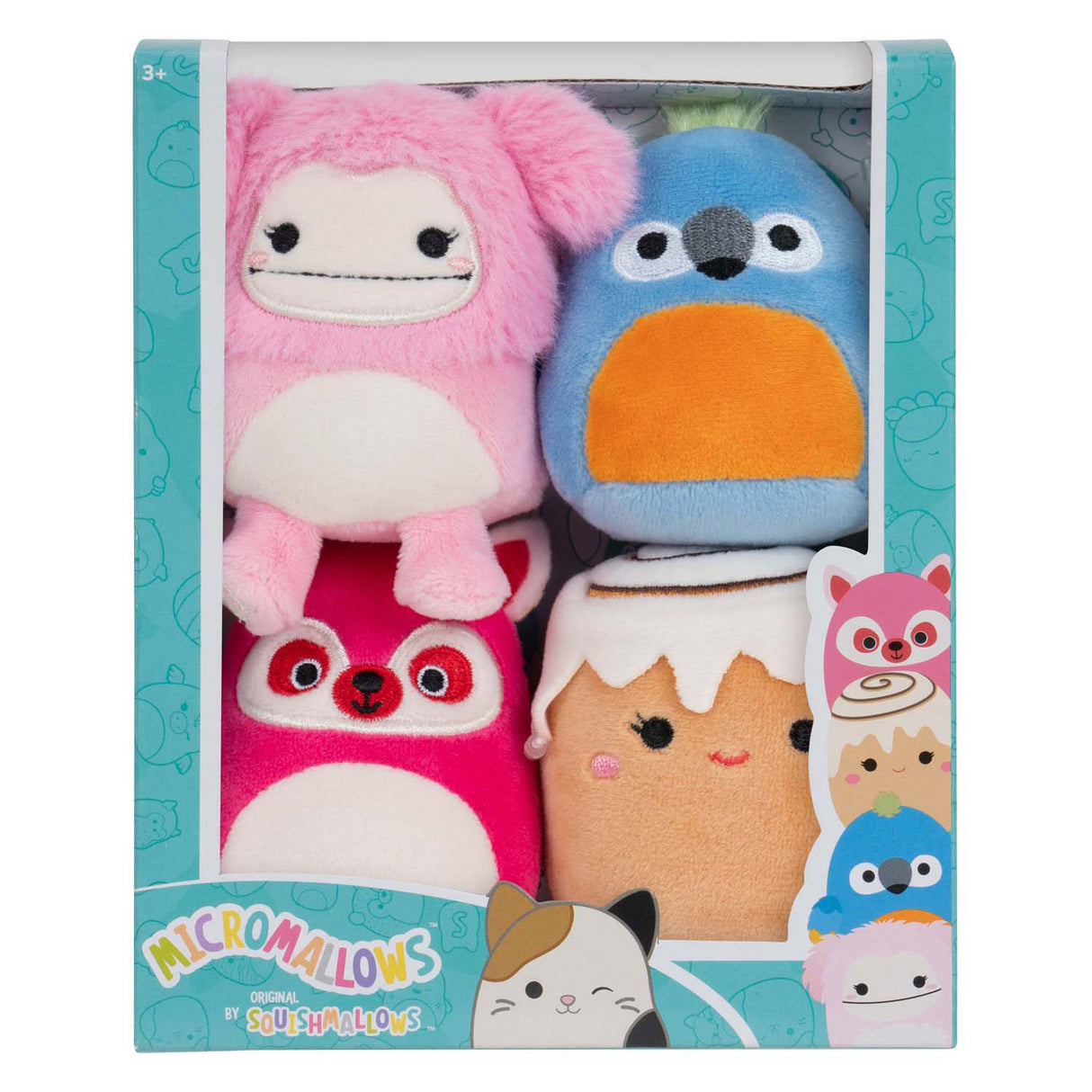 Peluche peluche Squishmallows - micromallows chanel, brina, lucia, tenise, pack de 4