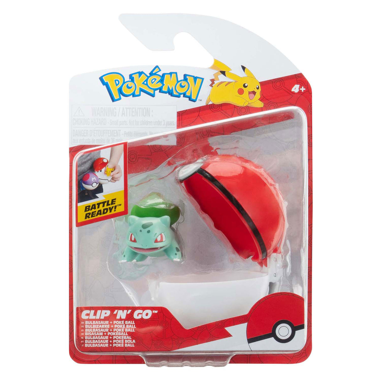Pokémon Jazwares - clip n go bulbasaur avec poké ball
