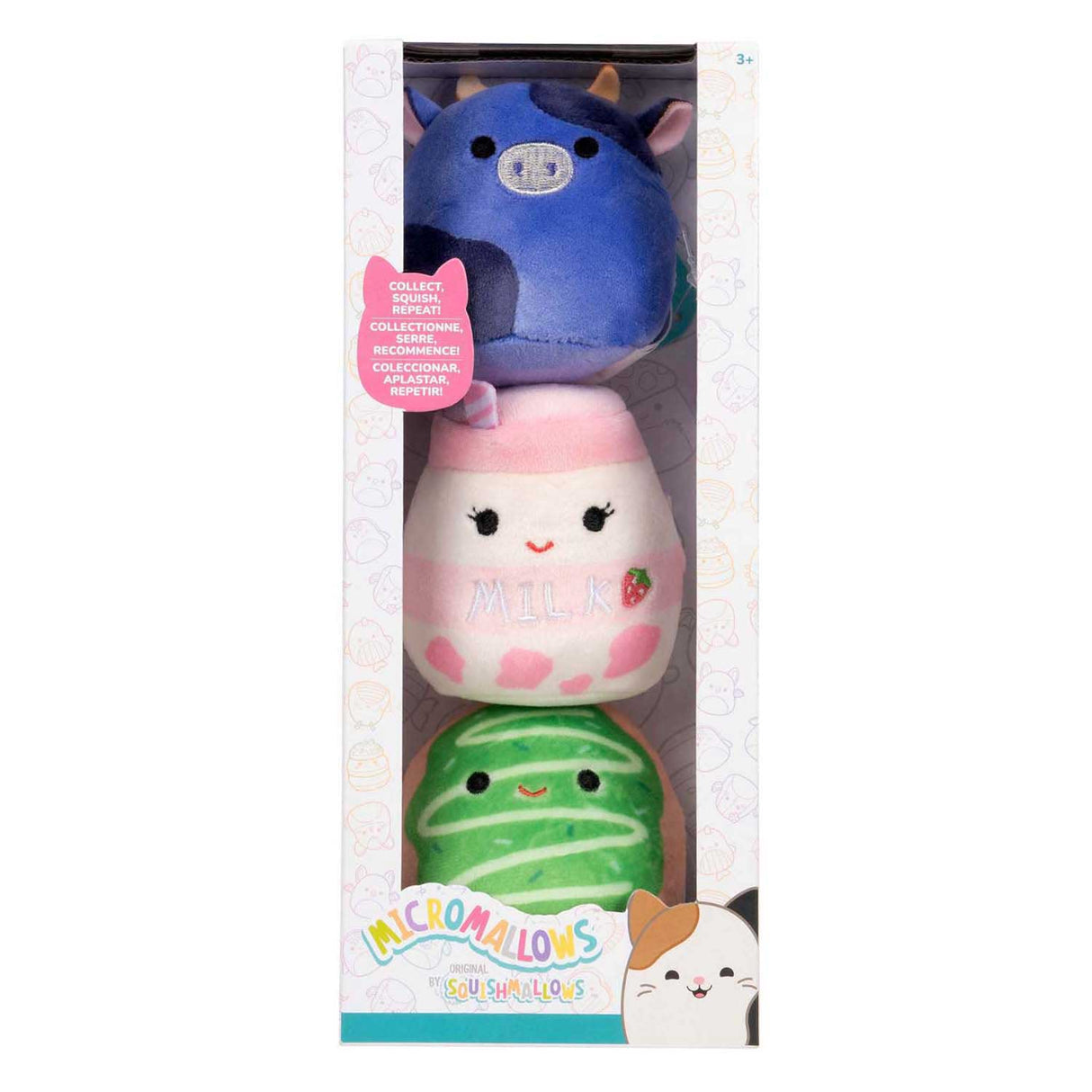 Peluche peluche Jazwares squishmallows - micromallows ingred, amélie, daisuke - 3pcs.