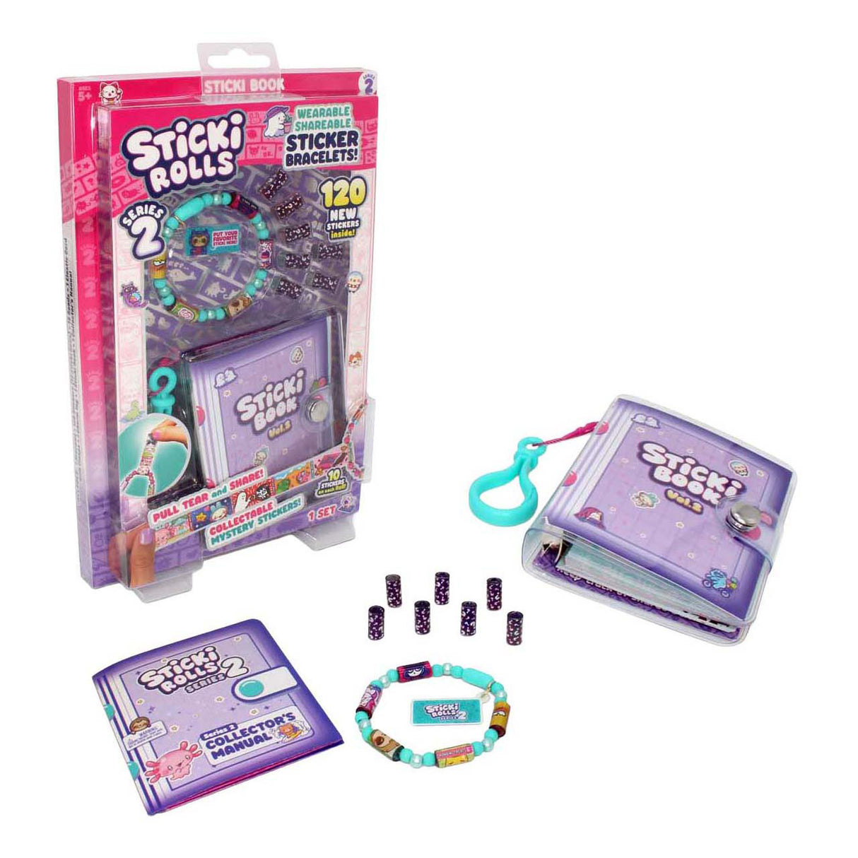 Jazwares sticki book et bracelet avec 120 autocollants
