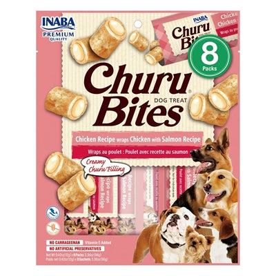 Recette de bouchées de poulet Inaba dog churu recette de poulet enveloppé avec du saumon