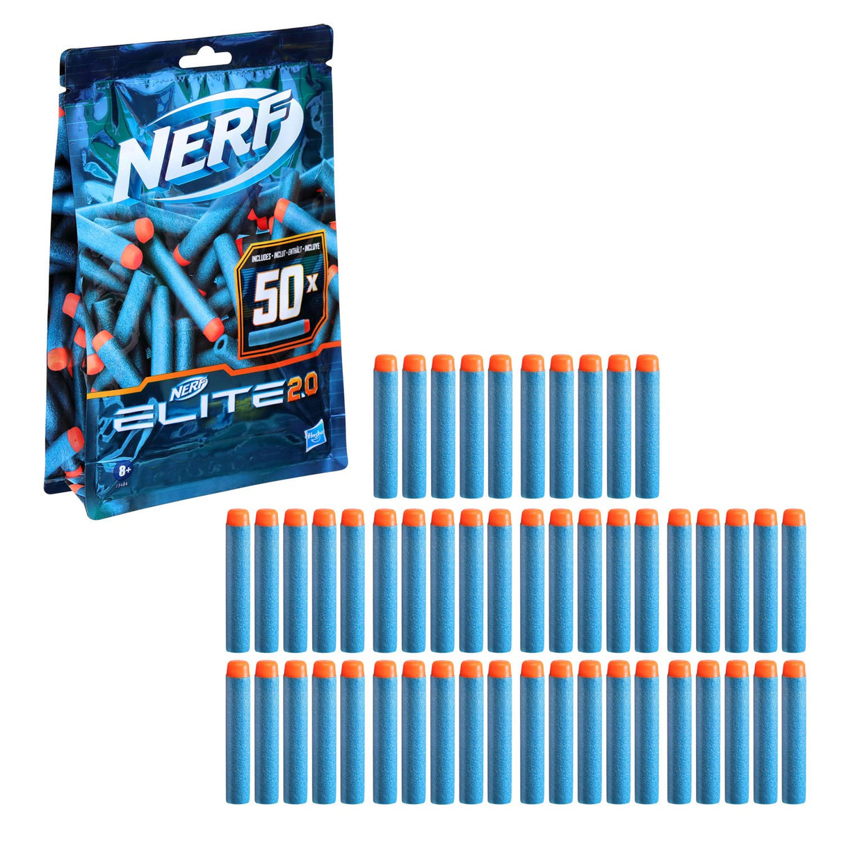 Pack de recharge Nerf Elite 2.0 - avec 50 fléchettes Elite 2.0 officielles - Fléchettes Elite