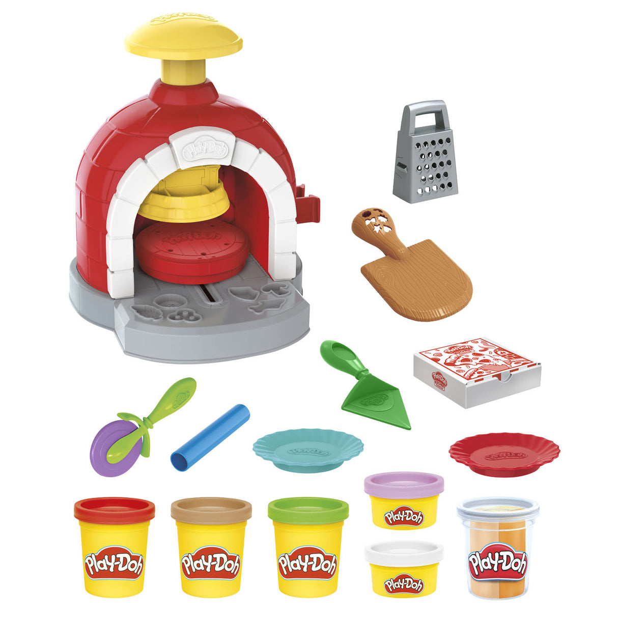 Play-doh four à pizza set de jeu - pâte à modeler - comprenant 6 pots - bricolage pour enfants