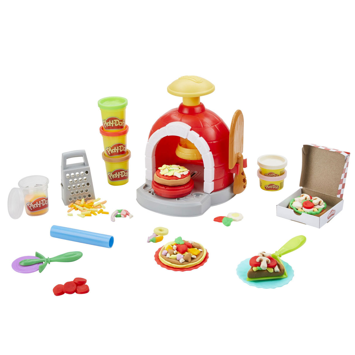 Play-doh four à pizza set de jeu - pâte à modeler - comprenant 6 pots - bricolage pour enfants