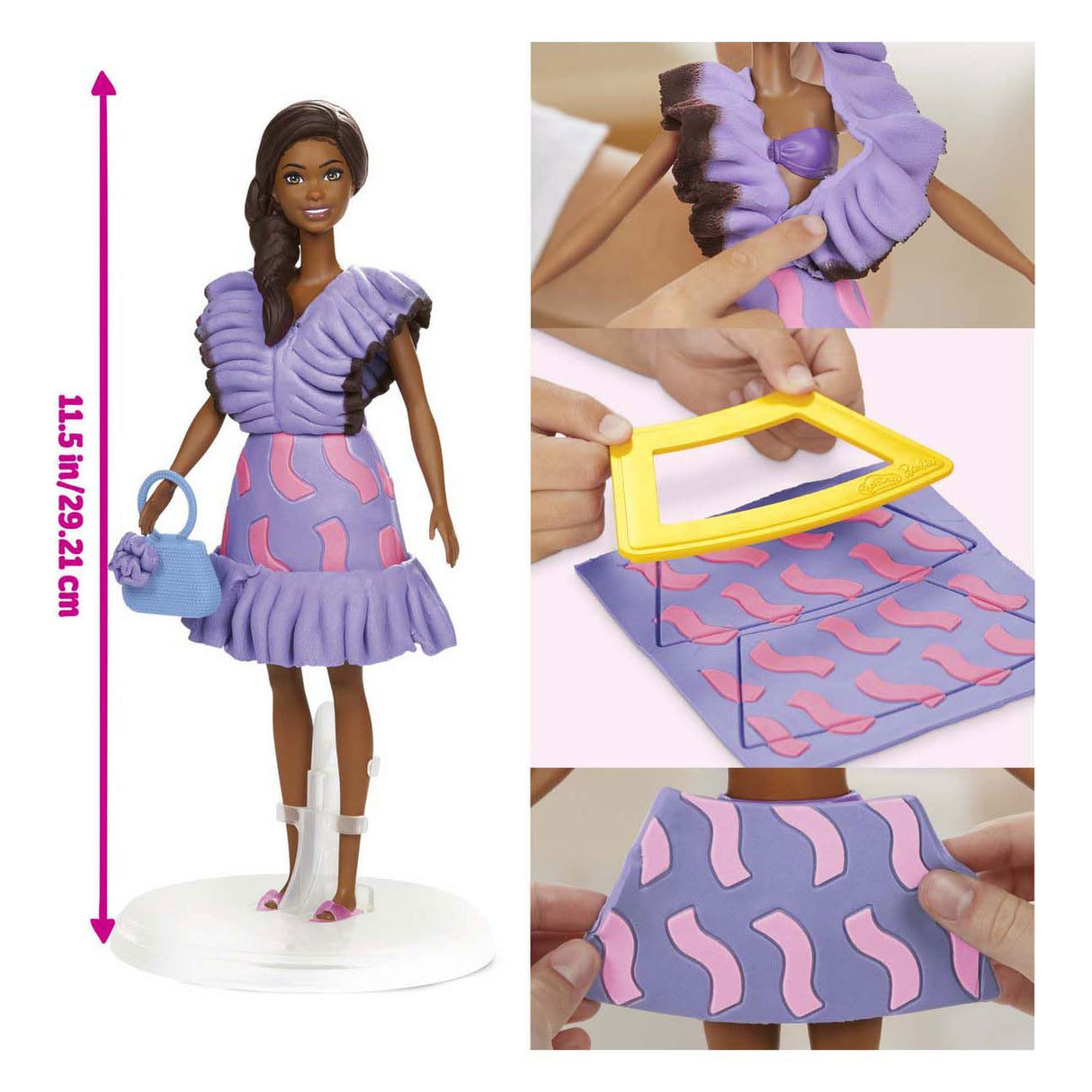 Play-doh barbie fashionista volants - 2 pots en argile
