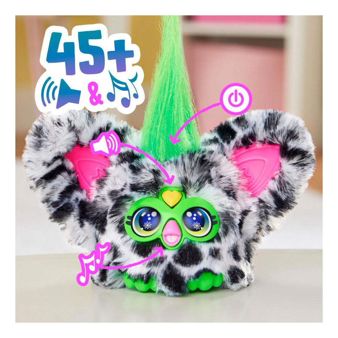 Hasbro furby furblets moo-boo peluche interactive