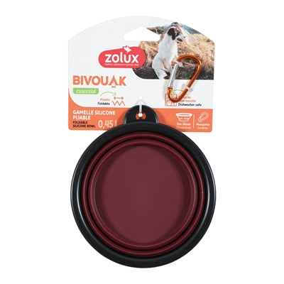 Zolux BVK bol alimentaire pliable en silicone rouge