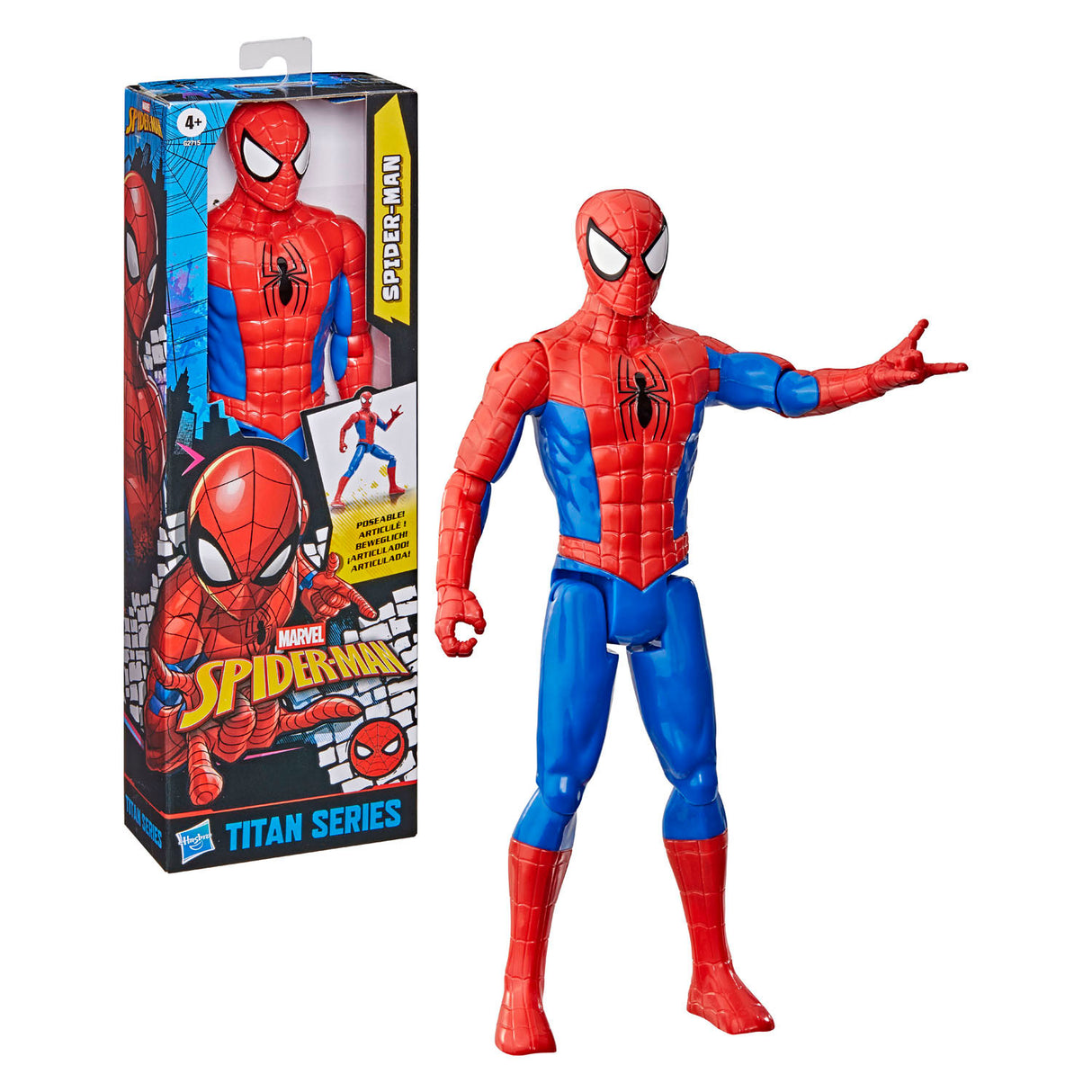 Hasbro – figurine Spider-Man, jouet classique rouge bleu de 30 cm.