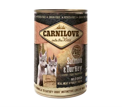 Carnilove dog saumon dinde en conserve pour chiots