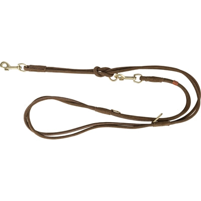 Trixie Laisse pour chien Pure réglable ronde en cuir cousu marron