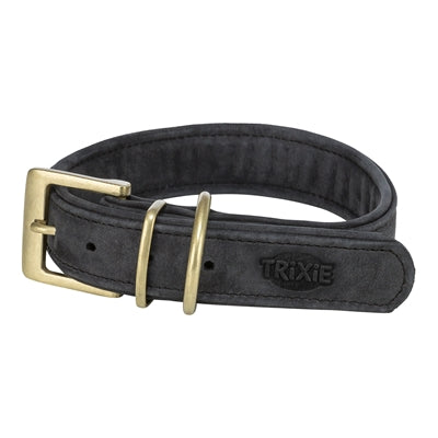 Trixie collier pour chien pur cuir noir