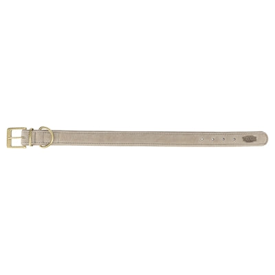 Trixie collier pour chien pur cuir gris clair