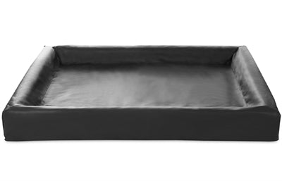 Bia lit artificiel en cuir couverture de chien panier noir