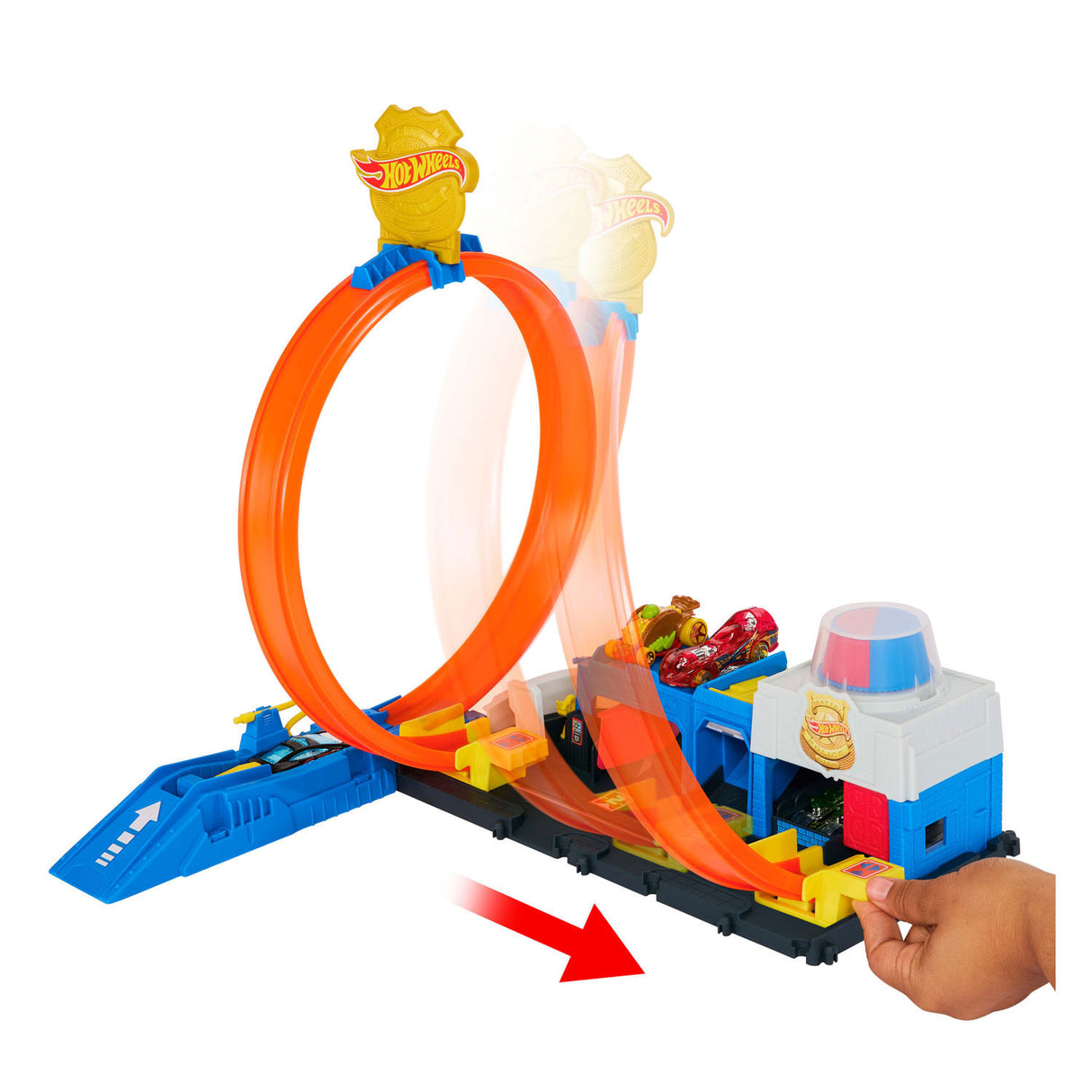 Super poste de police de Hot Wheels City - piste en boucle