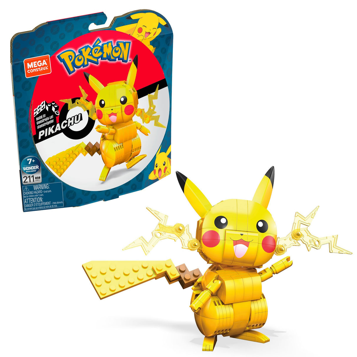 Mattel mega construx jeu de construction Pokémon - Pikachu - 211 pièces.