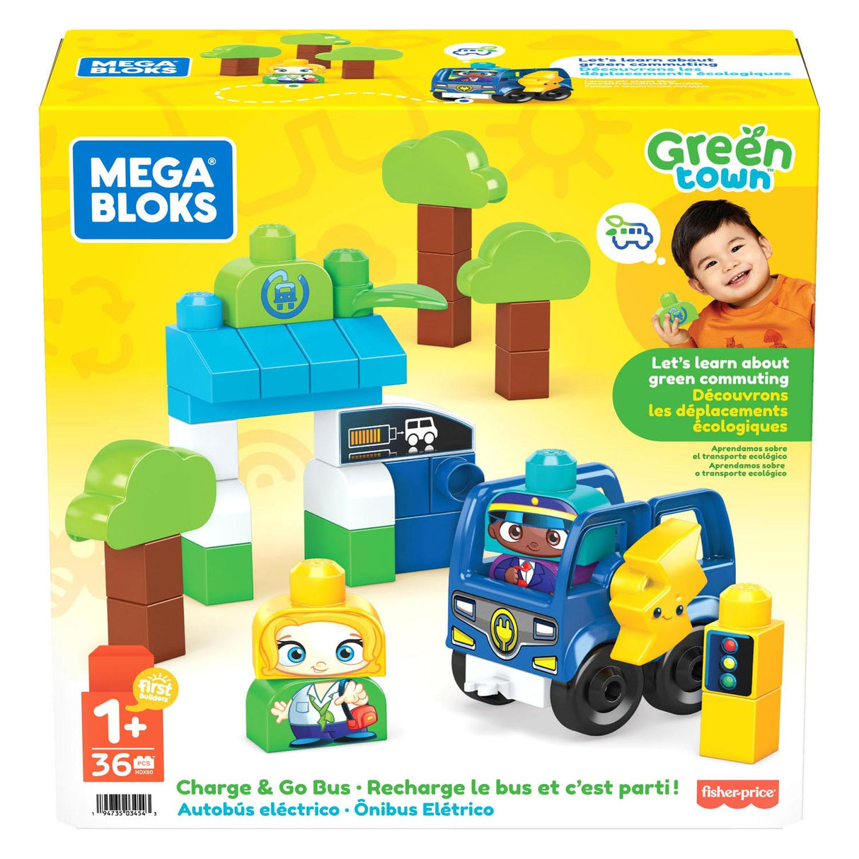 Mega Bloks Green Town Charge et conduisant un bus