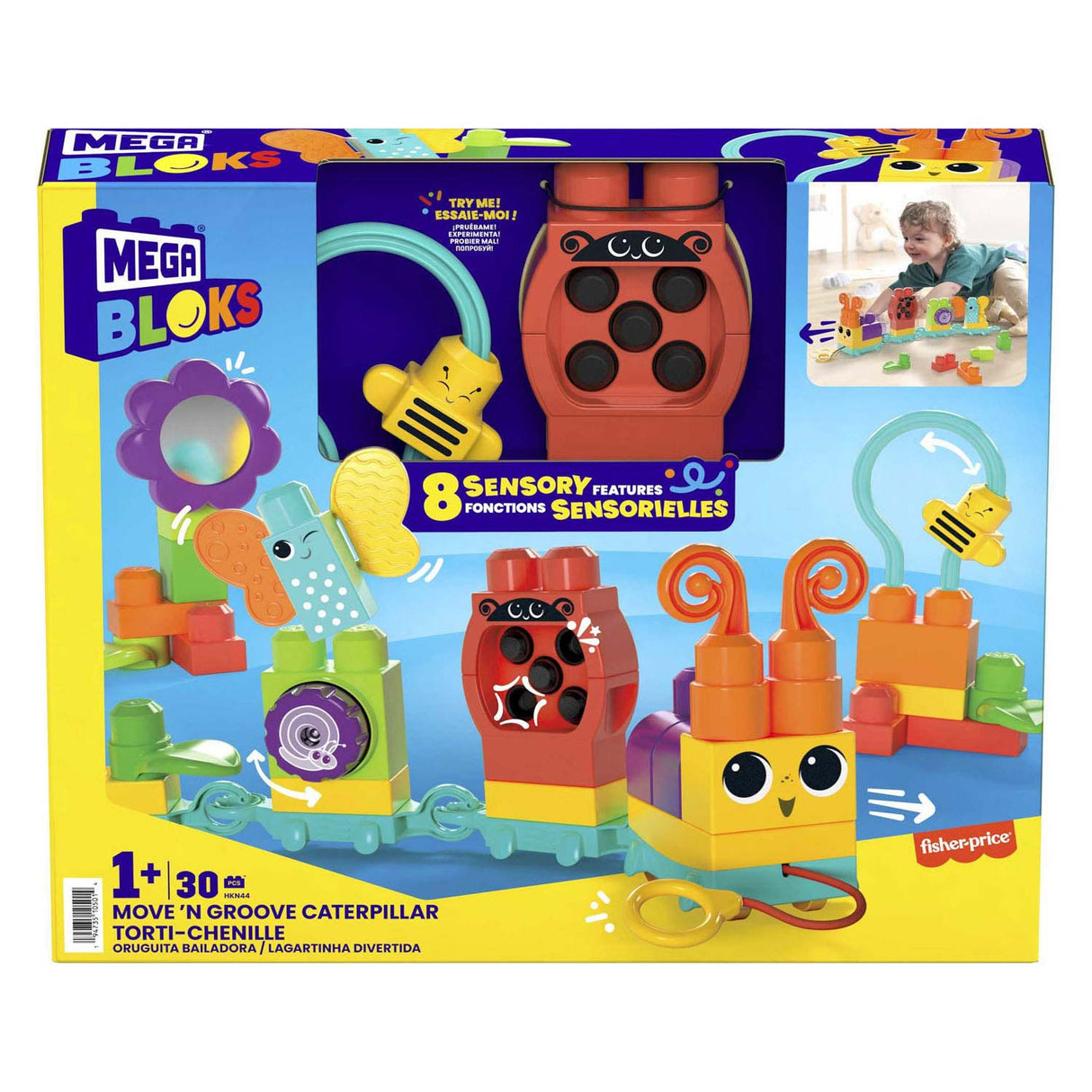 Ensemble de construction chenille Move'n Groove Mega Bloks - 30 pièces.