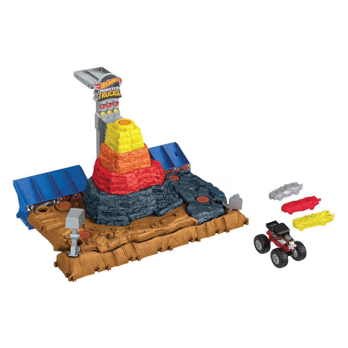 Hot Wheels Monster Trucks Arena Bone Shaker - Piste de course de voitures miniatures