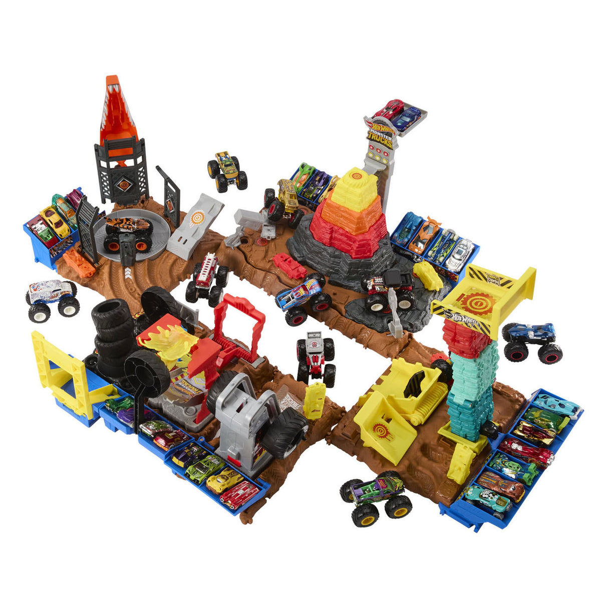 Hot Wheels Monster Trucks Arena Bone Shaker - Piste de course de voitures miniatures