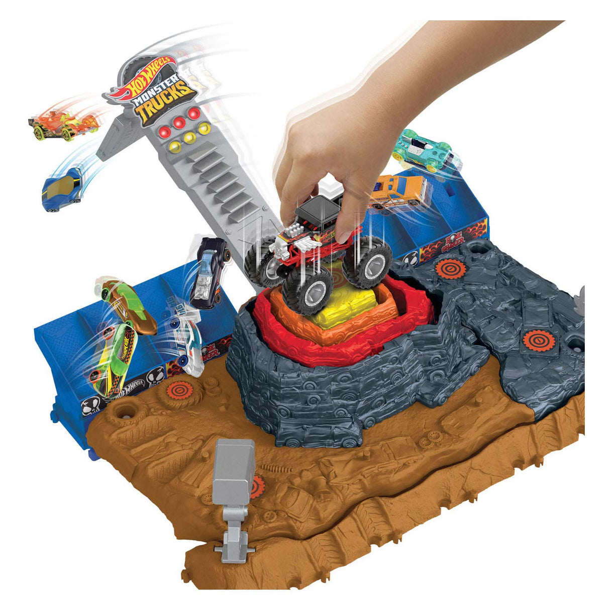 Hot Wheels Monster Trucks Arena Bone Shaker - Piste de course de voitures miniatures