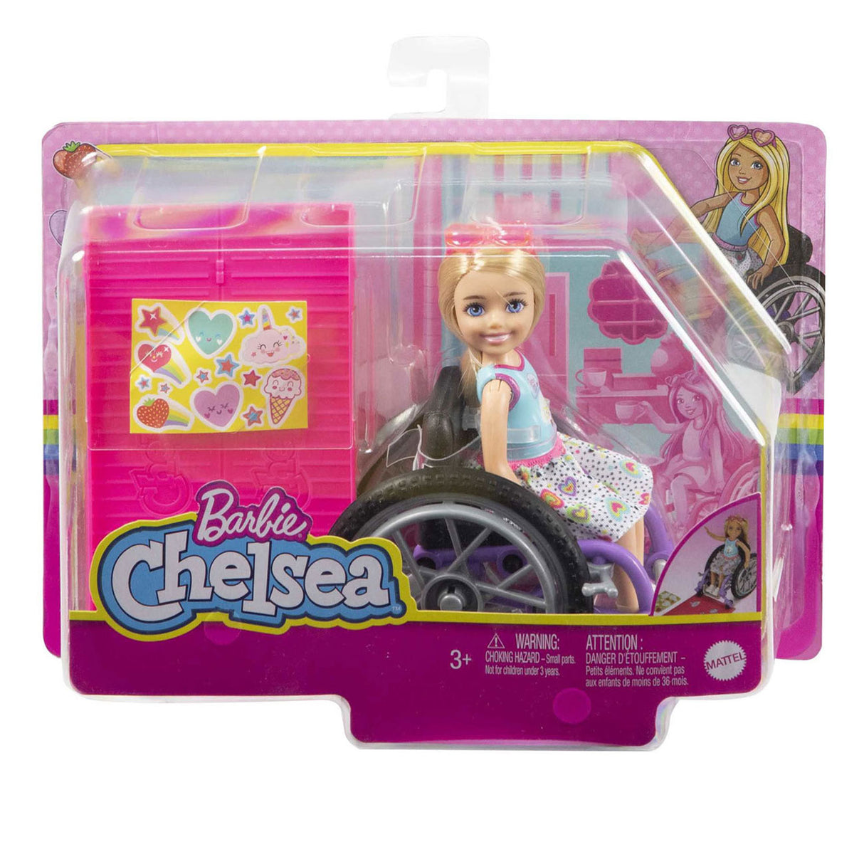 Mattel Chelsea Poupée mannequin en fauteuil roulant Blonde