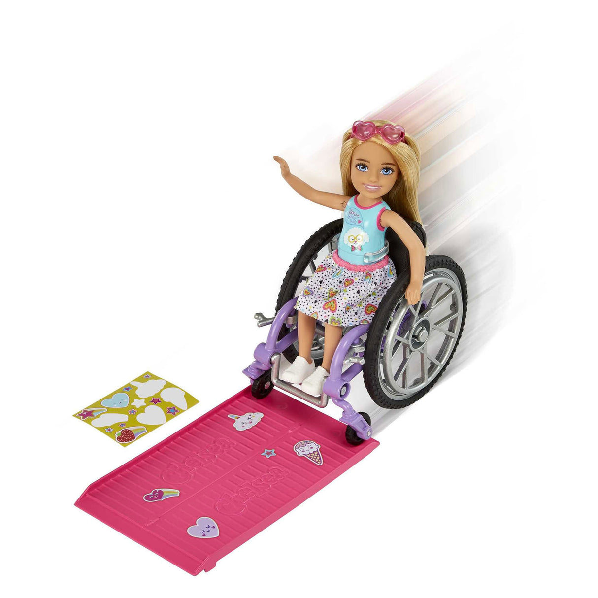 Mattel Chelsea Poupée mannequin en fauteuil roulant Blonde