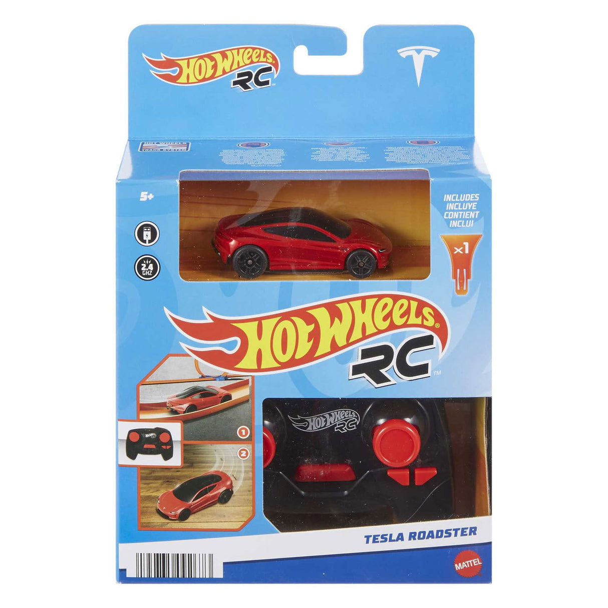 Voiture contrôlée Hot Wheels RC Tesla Roadster