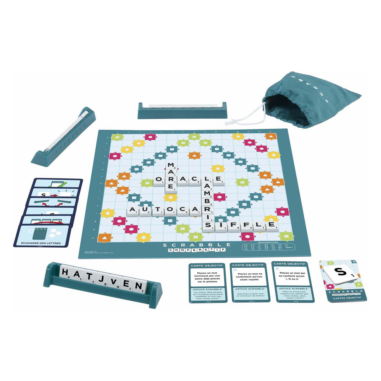 Mattel jeux scrabble ensemble - jeu de société - 2 jeux et 1 - Français