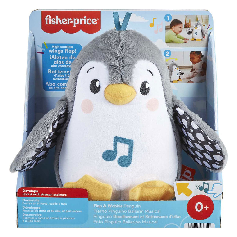 Pingouin oscillant à rabat Fisher-Price - 20 cm de haut - peluche interactive