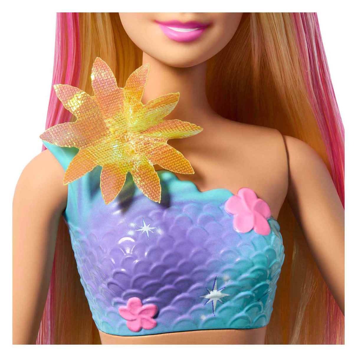 Barbie sirène avec fleurs magiques bleues
