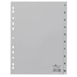 Onglets durables 6511 1-10 215 230x297mm a4 gris