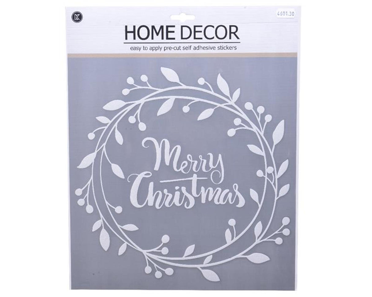 Couronne de décoration de fenêtre Decoris 30,5x31,5cm blanc