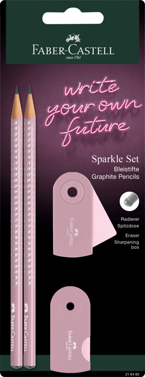 Ensemble de crayons Faber-castell - grip scintillant - ombres roses - fc-218480