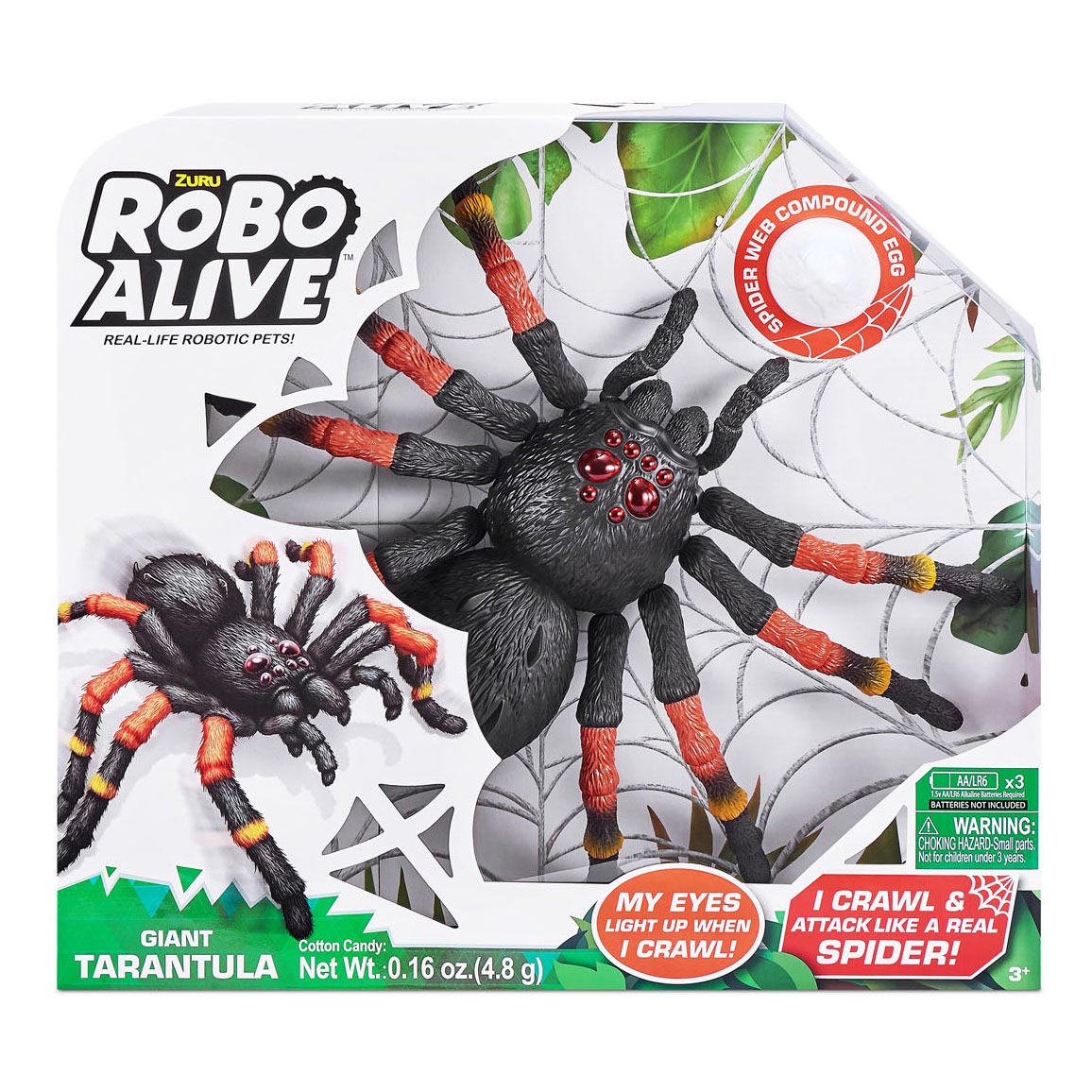 Zuru robo tarentule géante vivante avec de la bave de toile d'araignée
