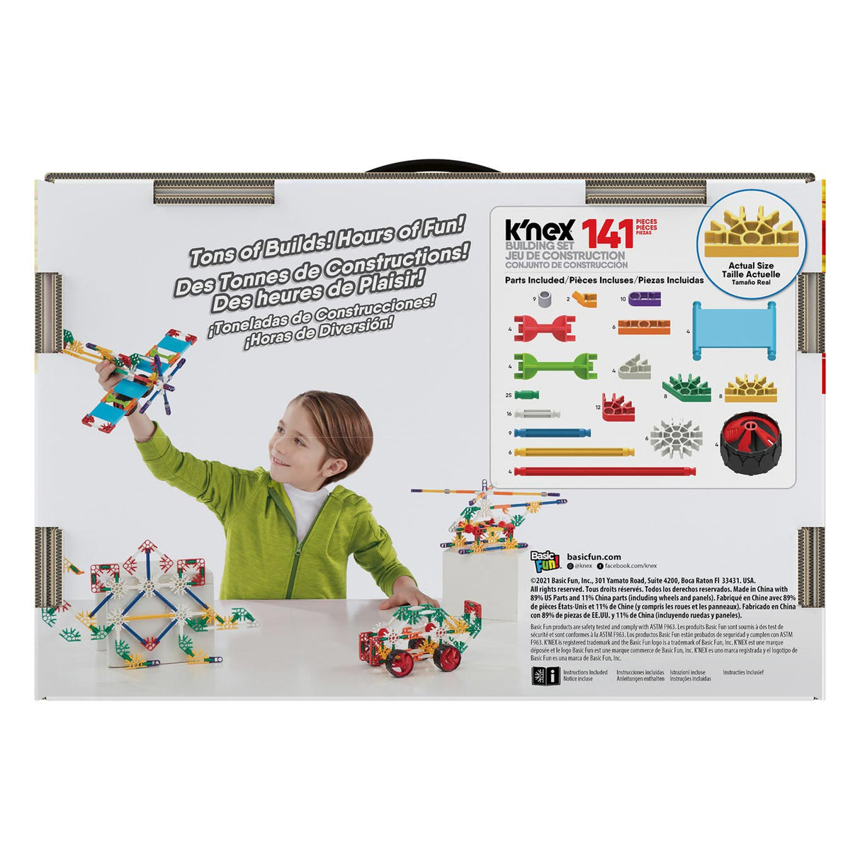 Ensemble de construction K'nex Classics débutant 40 modèles, 141 pièces.