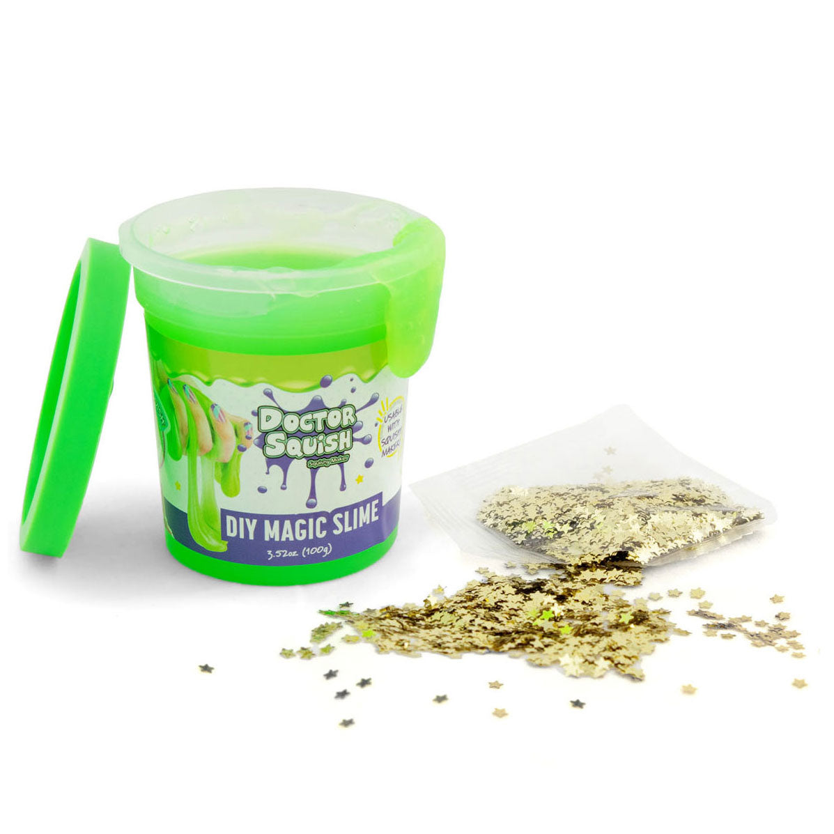 Boti doctor squish slime pack économique - vert et violet, 240 grammes