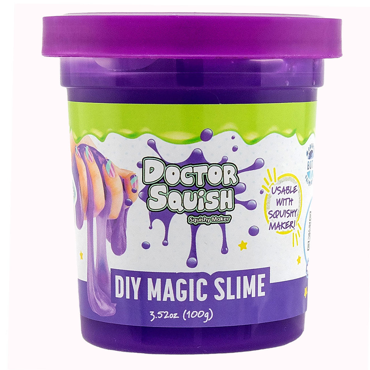Boti doctor squish slime pack économique - vert et violet, 240 grammes