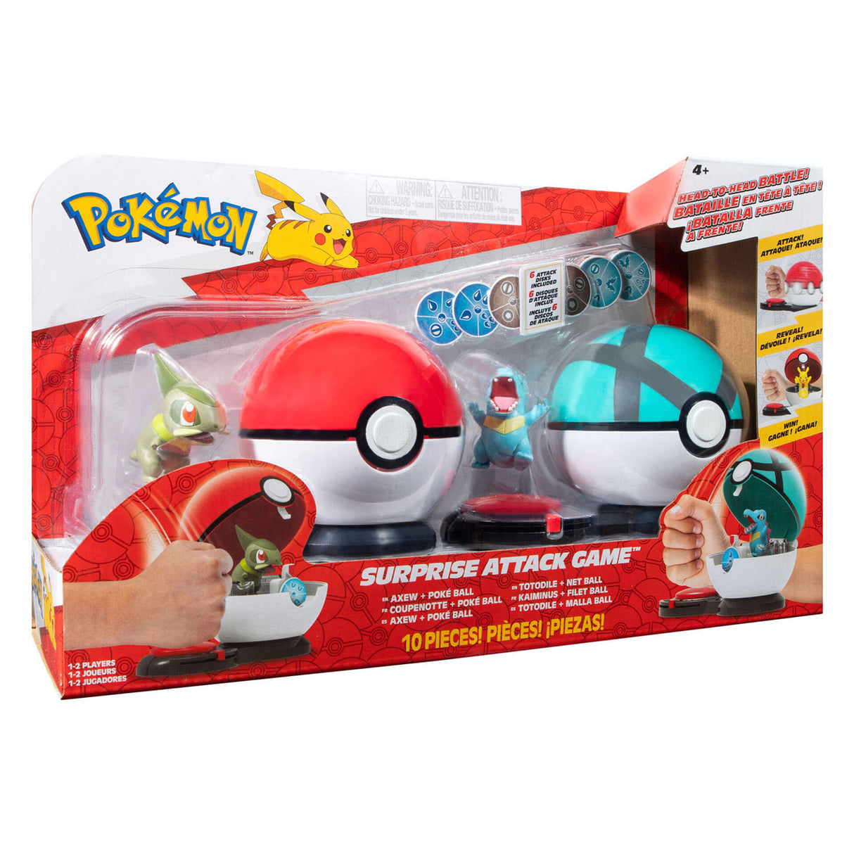 Boti Pokémon surprise d'attaque de jeu de jeu de jeu - axew poke ball vs totodile net ball