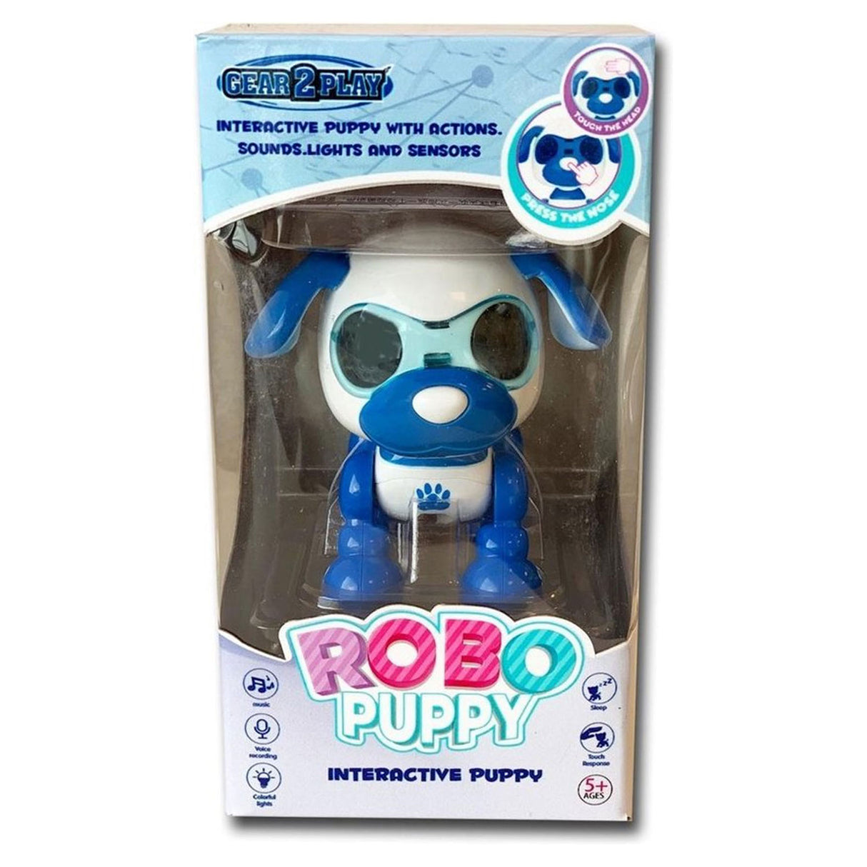 Gear2play robo chiot robot chien - chiot interactif avec yeux LED et son