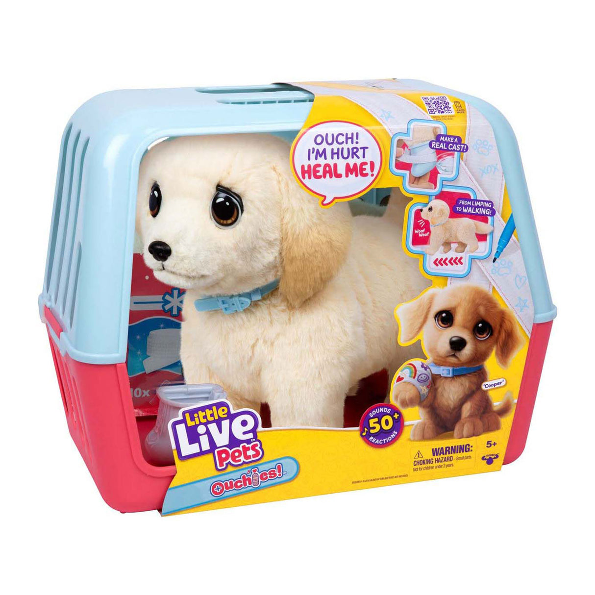Petits animaux vivants ouchies chiot cooper - peluche interactive