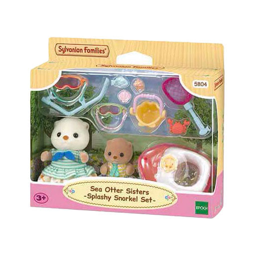 Sylvanian familles 5804 ensemble de tuba éclaboussant les sœurs de la loutre de mer