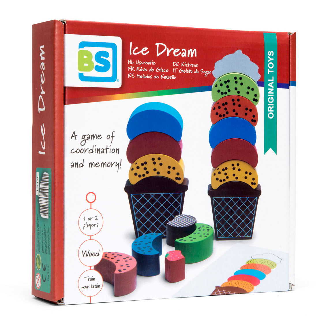 Bs toys créations glacées en bois - jeu d'équilibre et d'empilage