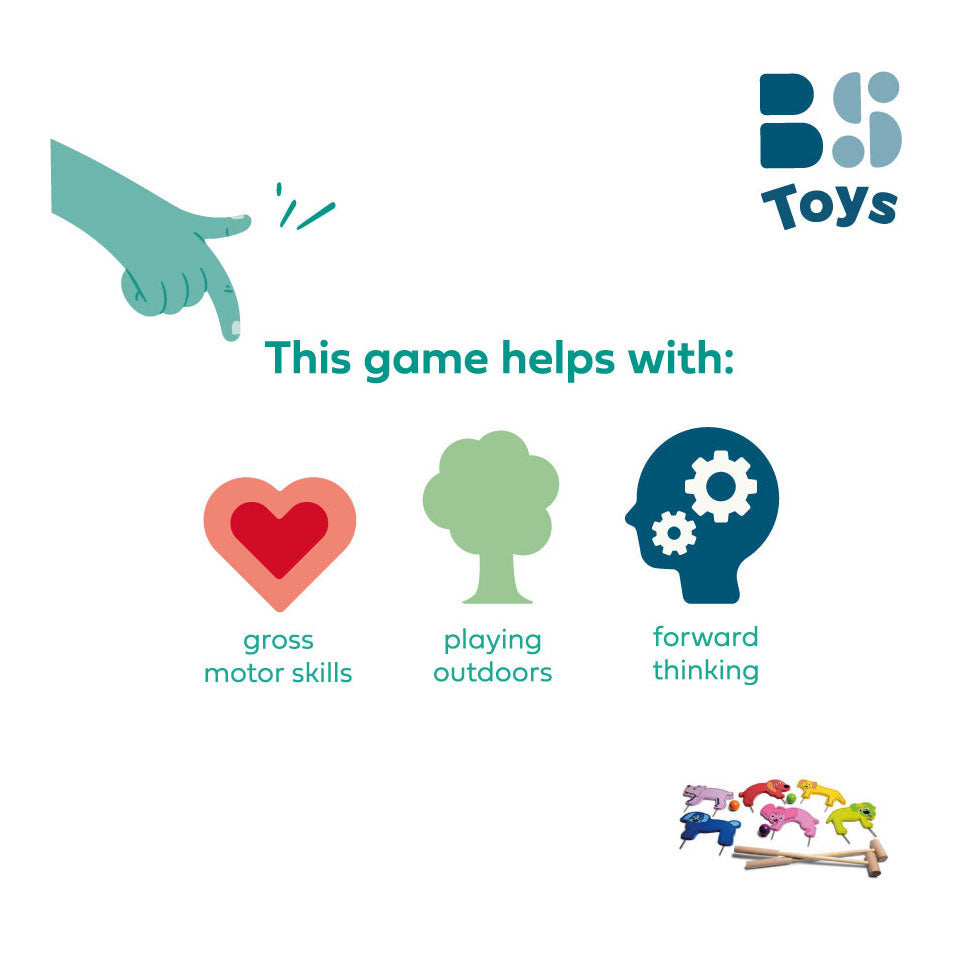Bs toys jeu d'extérieur junior de croquet en bois