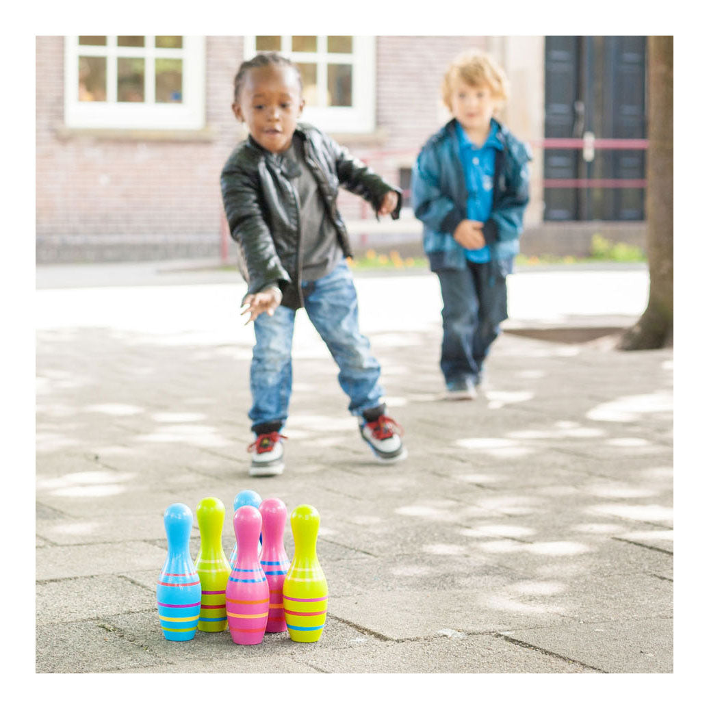 BS toys jeu de quilles en bois skittels junior, 7 pièces.