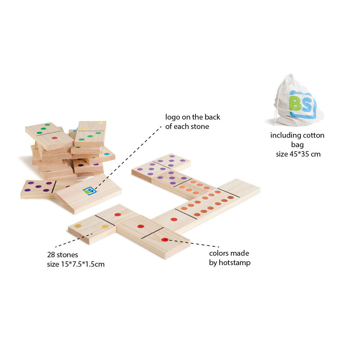 Bs Toys méga jeu de dominos en bois, 28 pièces.