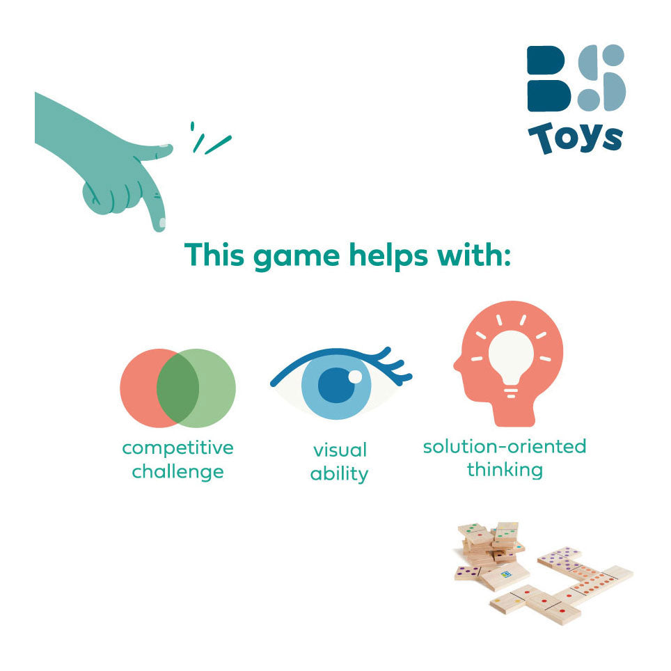 Bs Toys méga jeu de dominos en bois, 28 pièces.