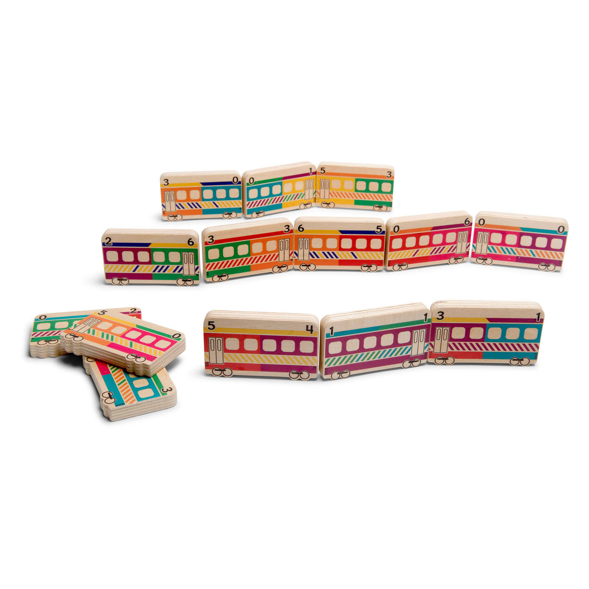 Train de dominos en bois BS Toys, 14 pièces.