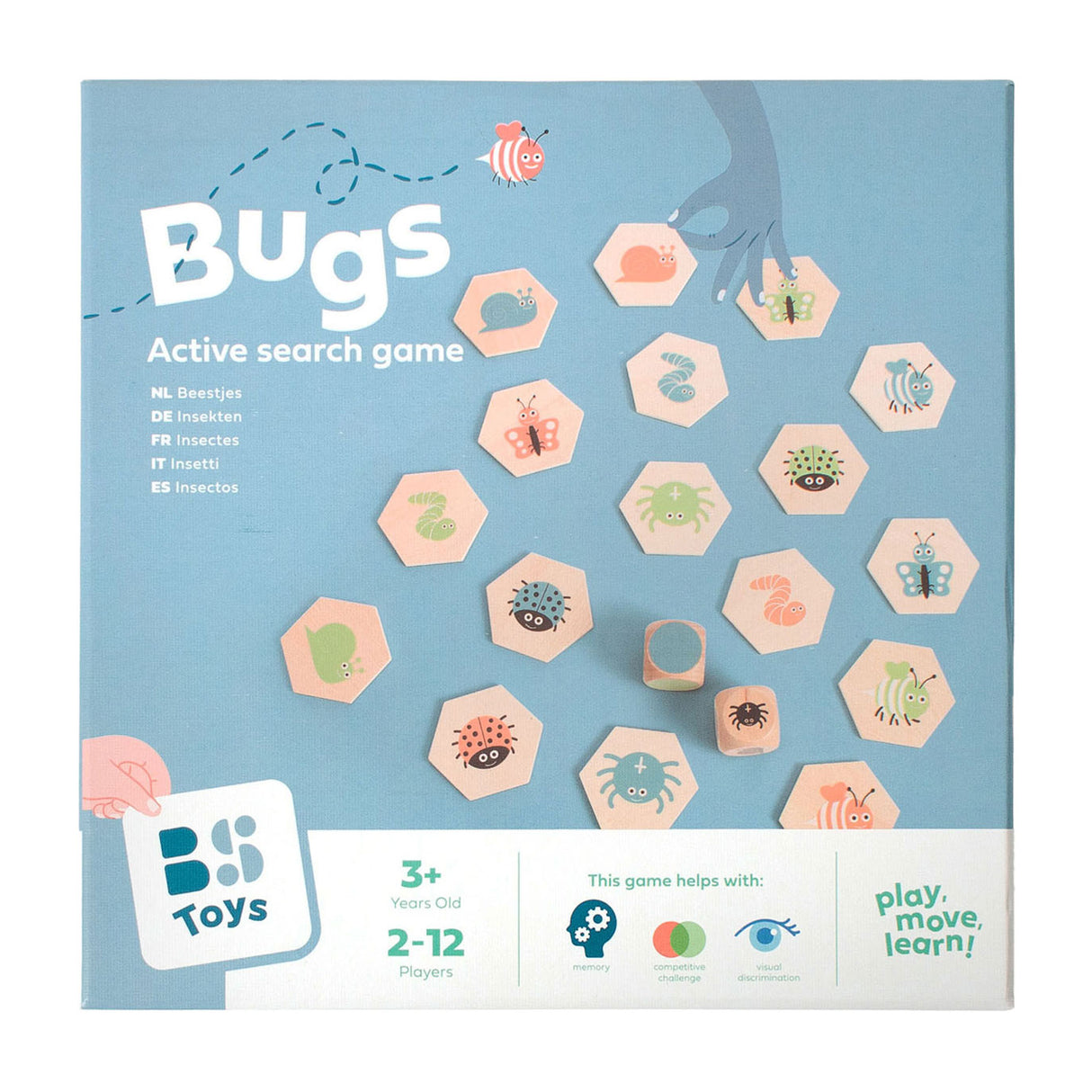 Bs Toys jeu de recherche d'animaux en bois, 20 pcs.
